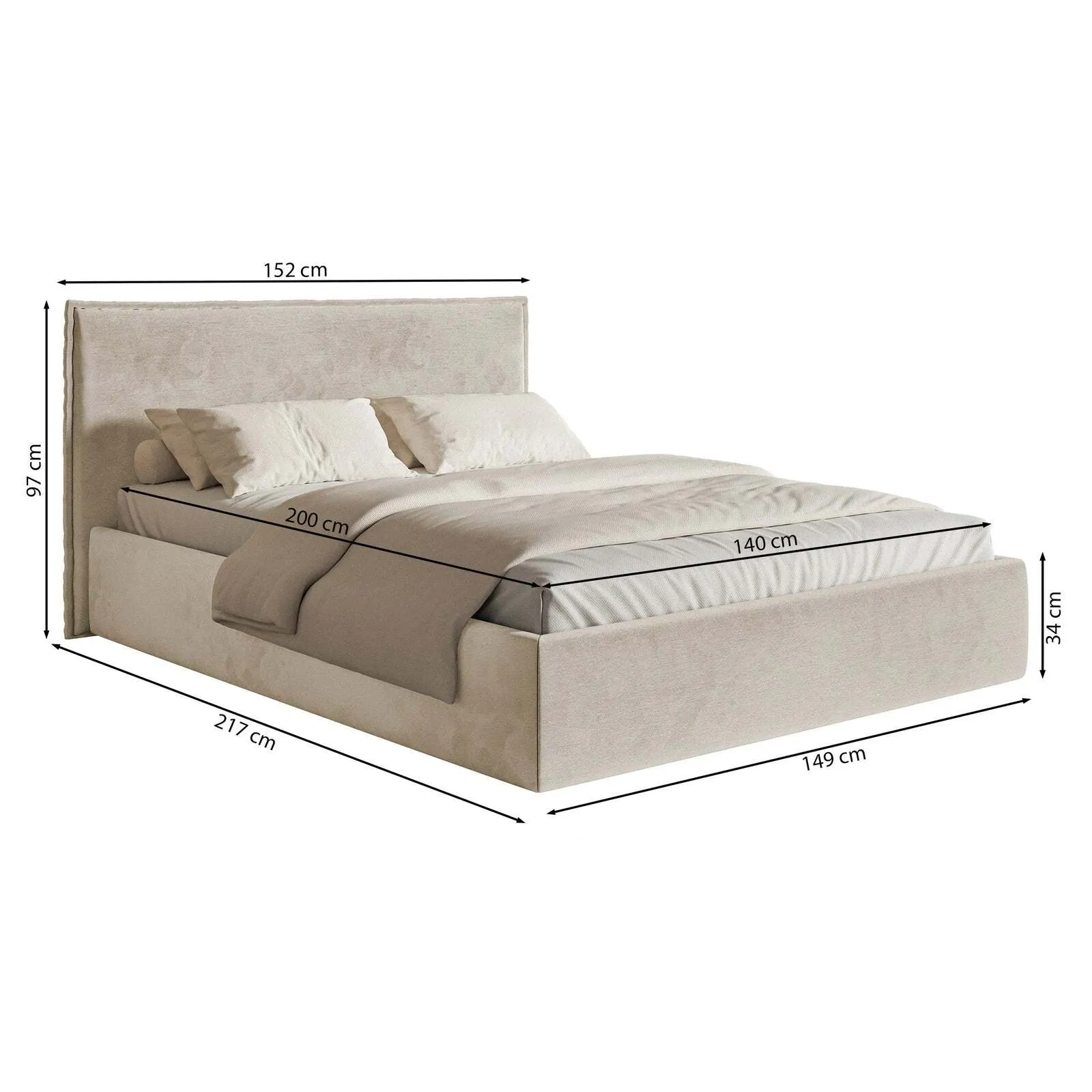 Lova Softie Slim, pilkai ruda, 140x200 cm - Image 6