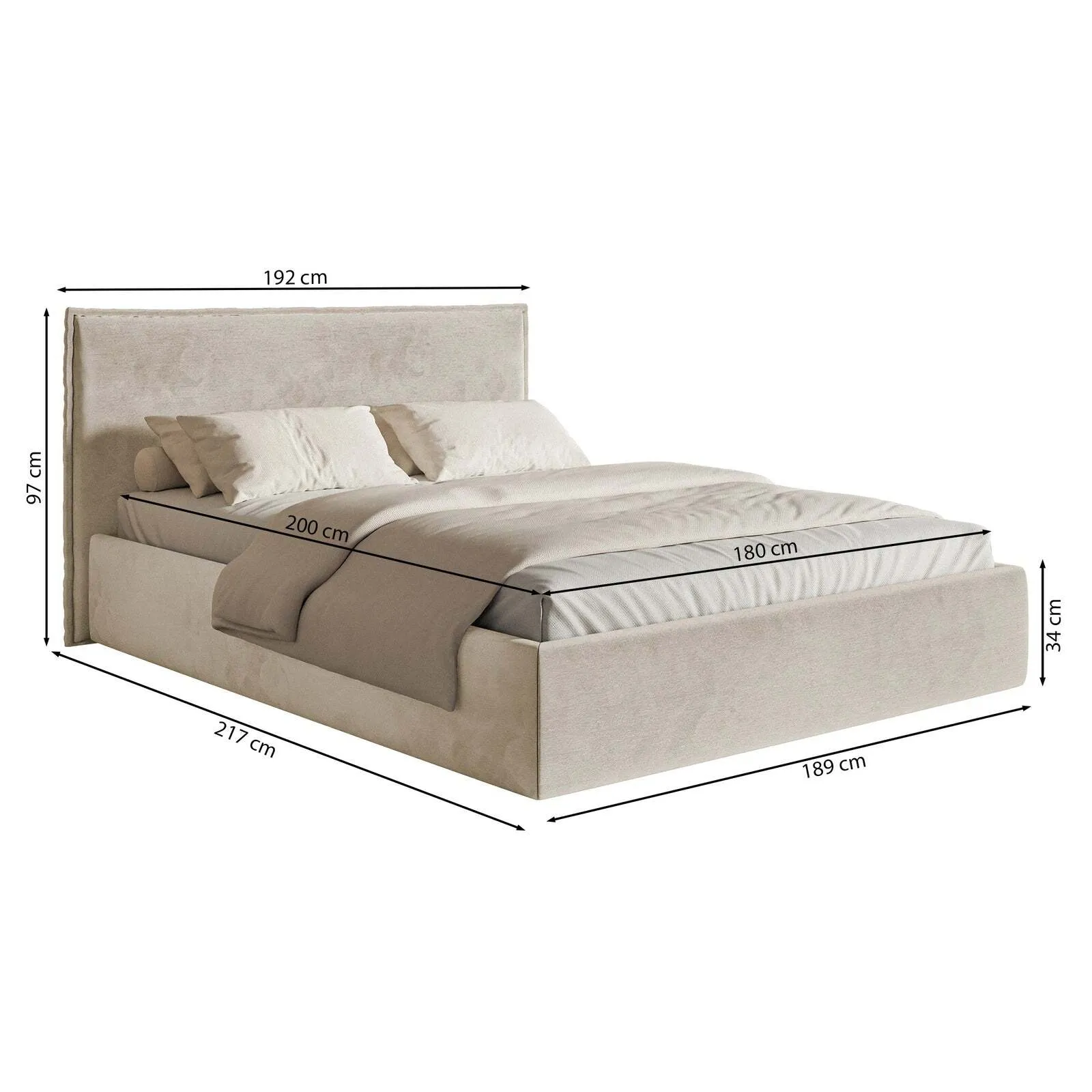 Lova Softie Slim, smėlinė, 180x200 cm - Image 6