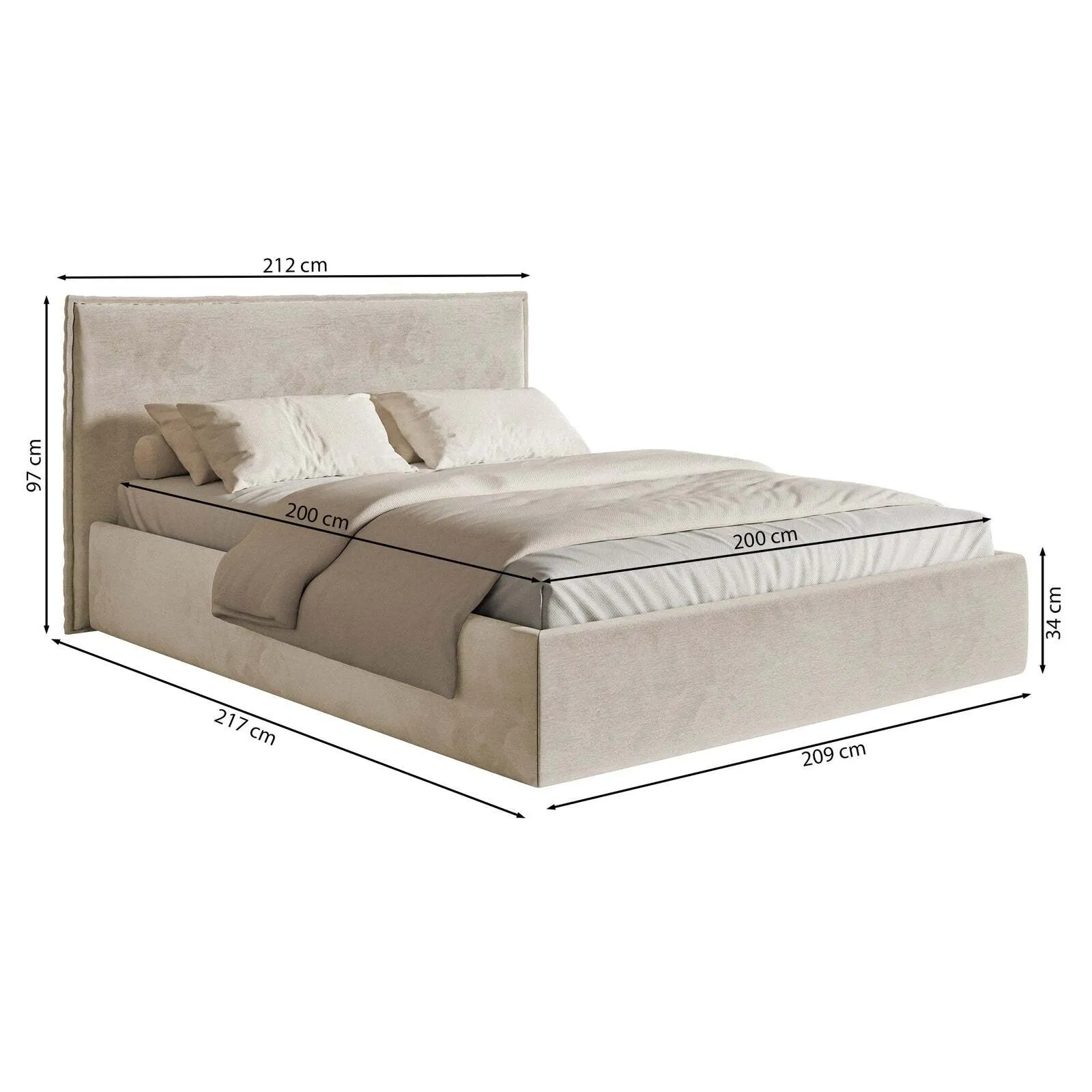 Lova Softie Slim, pilkai ruda, 200x200 cm - Image 6