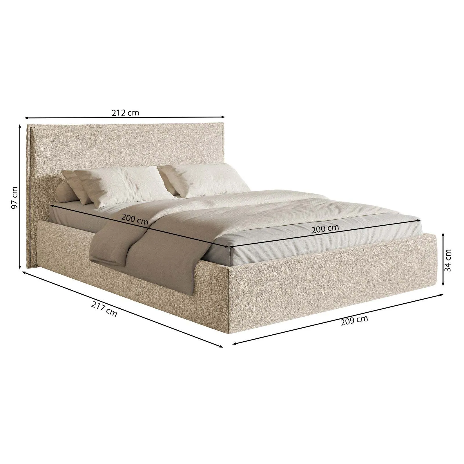 Lova Softie Slim, smėlinė, 200x200 cm - Image 7
