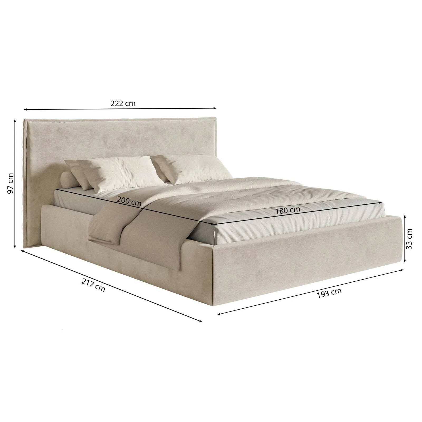 Lova Softie, pilkai ruda, 180x200 cm - Image 6