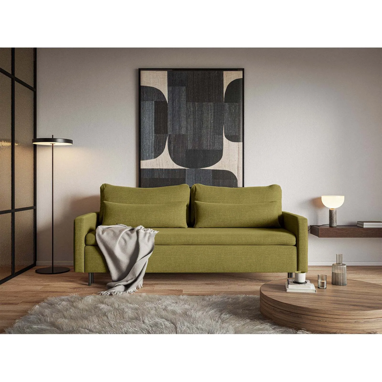 Trivietė sofa Umpro, alyvuogių spalvos - Image 2