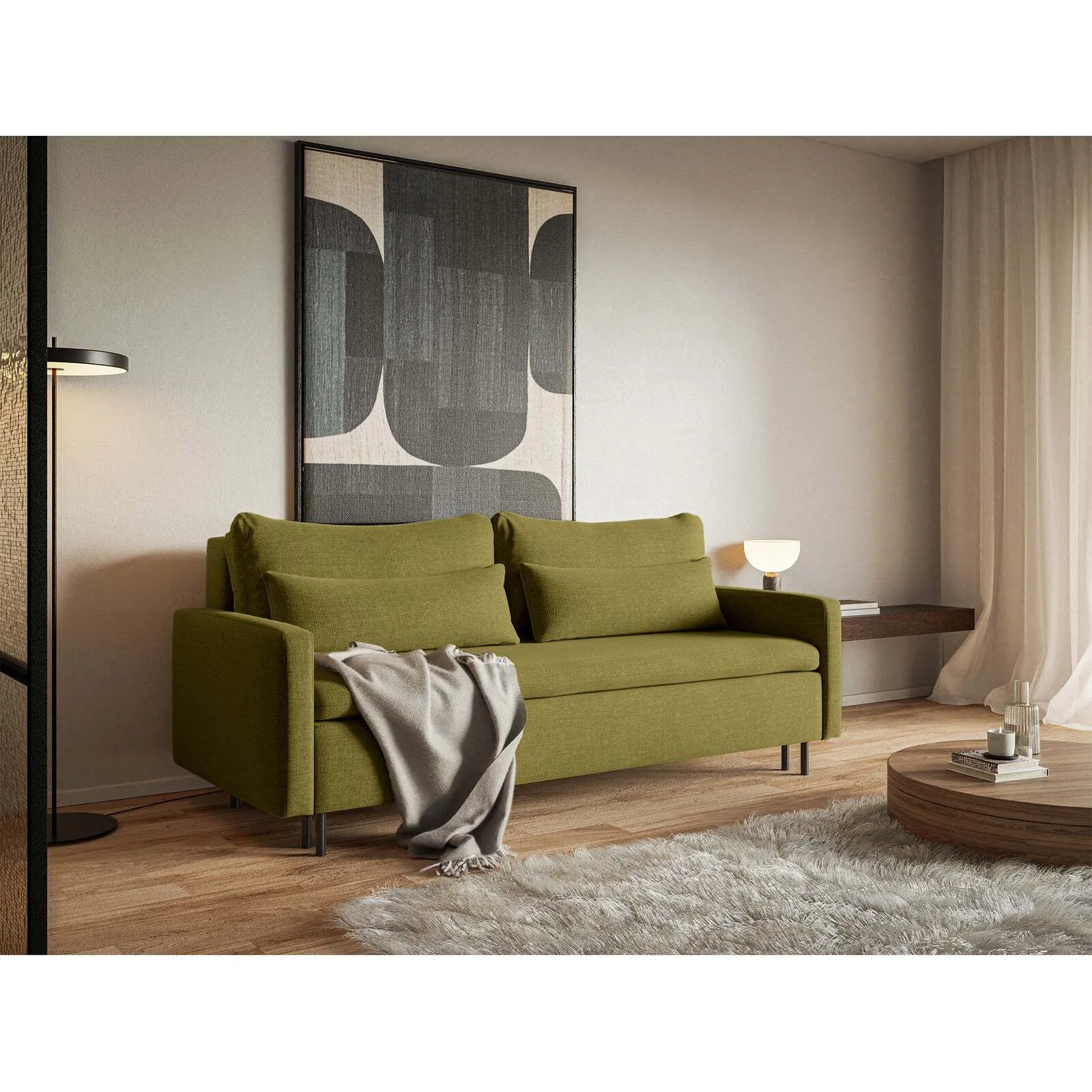 Trivietė sofa Umpro, alyvuogių spalvos - Image 3