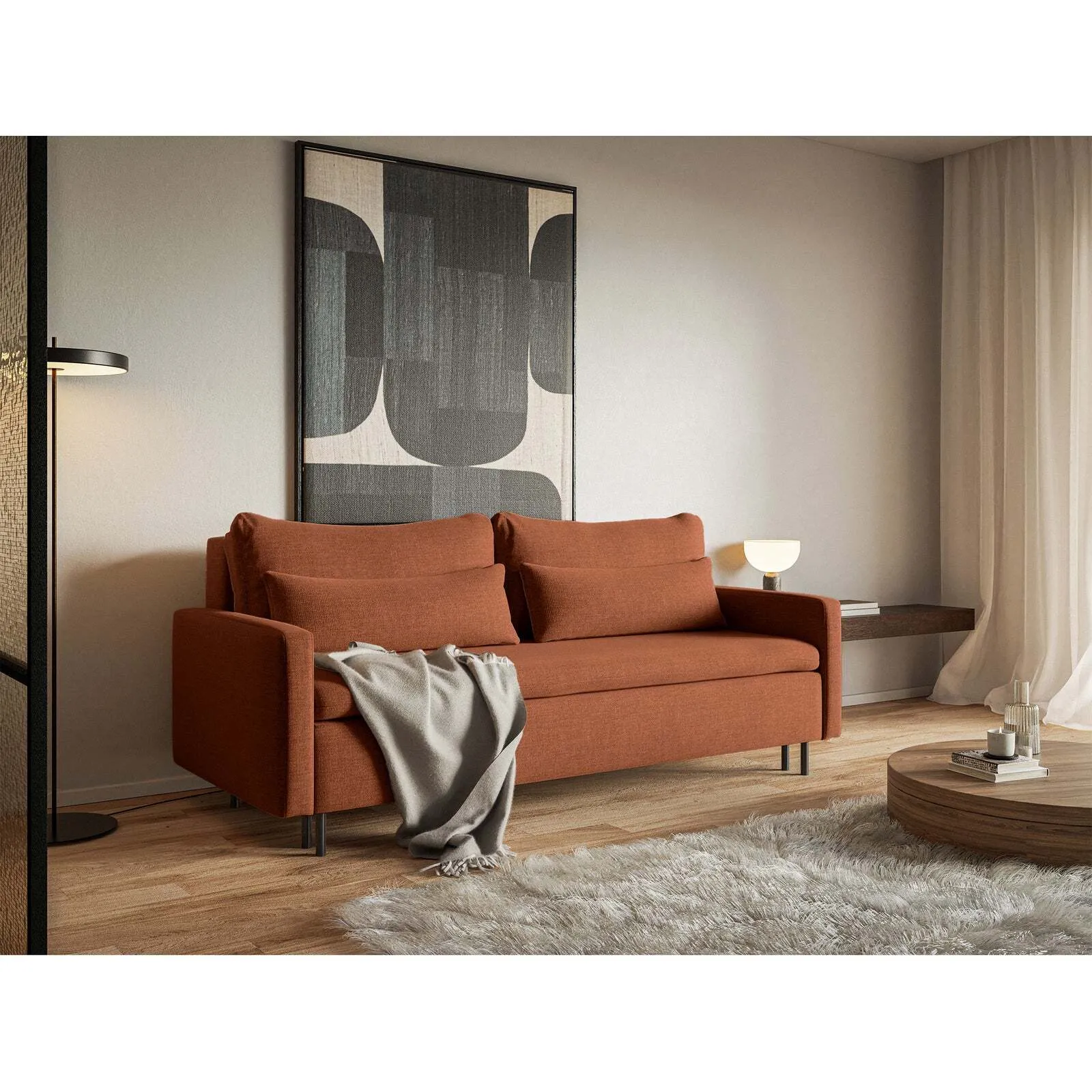 Trivietė sofa Umpro, vario spalvos - Image 3