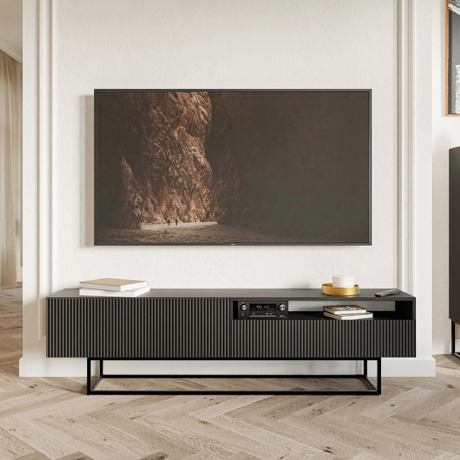 TV komoda Veldio, juoda - Image 2