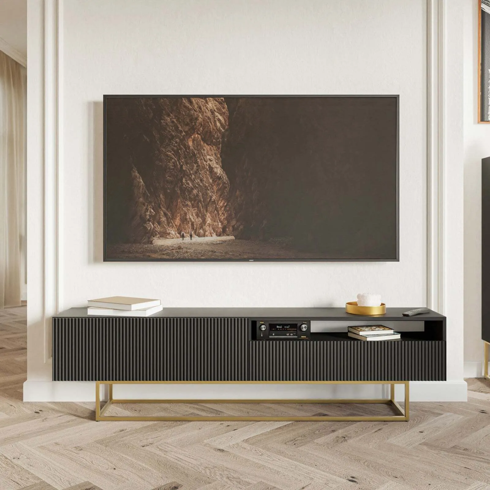 TV komoda Veldio, juoda - Image 2