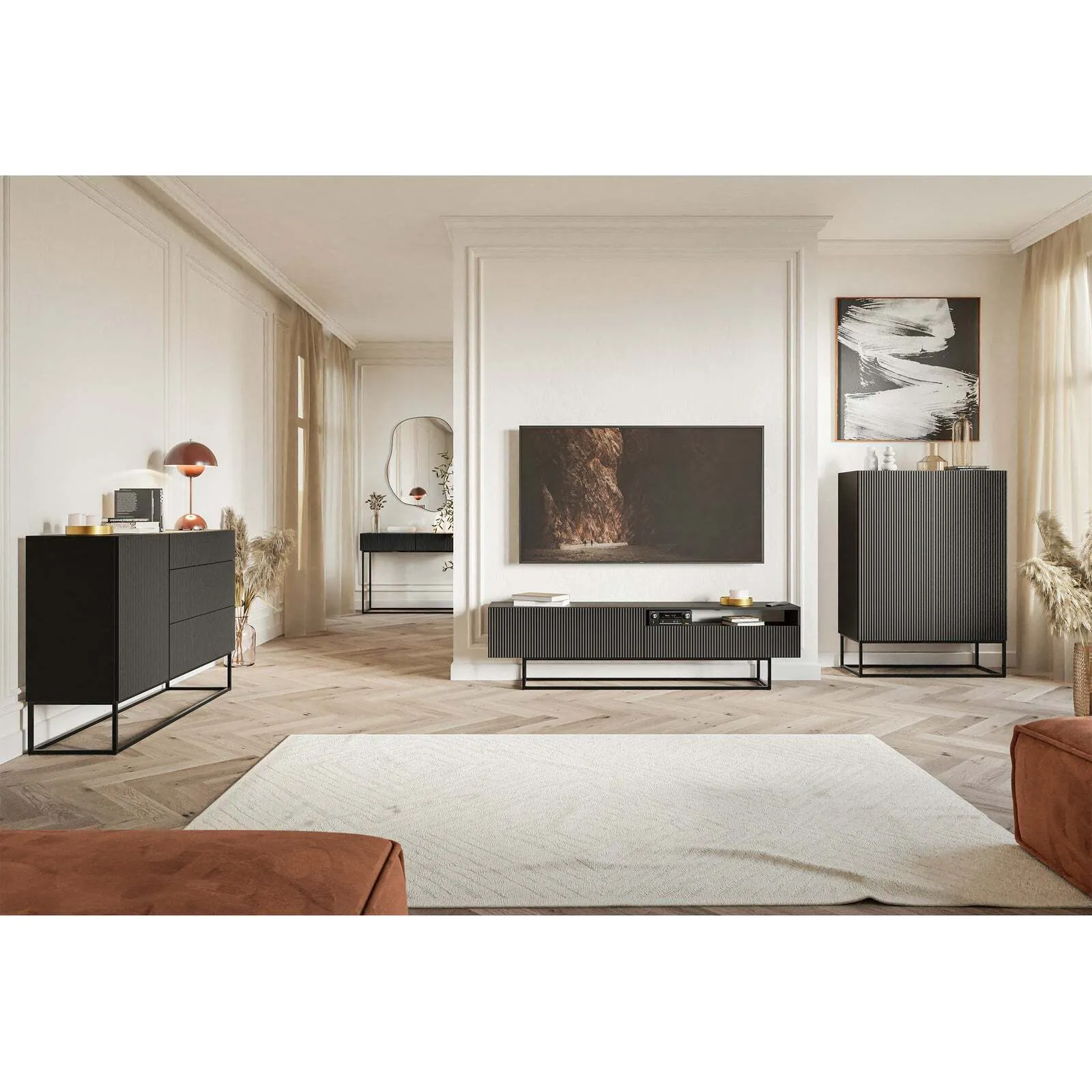 TV komoda Veldio, juoda - Image 5